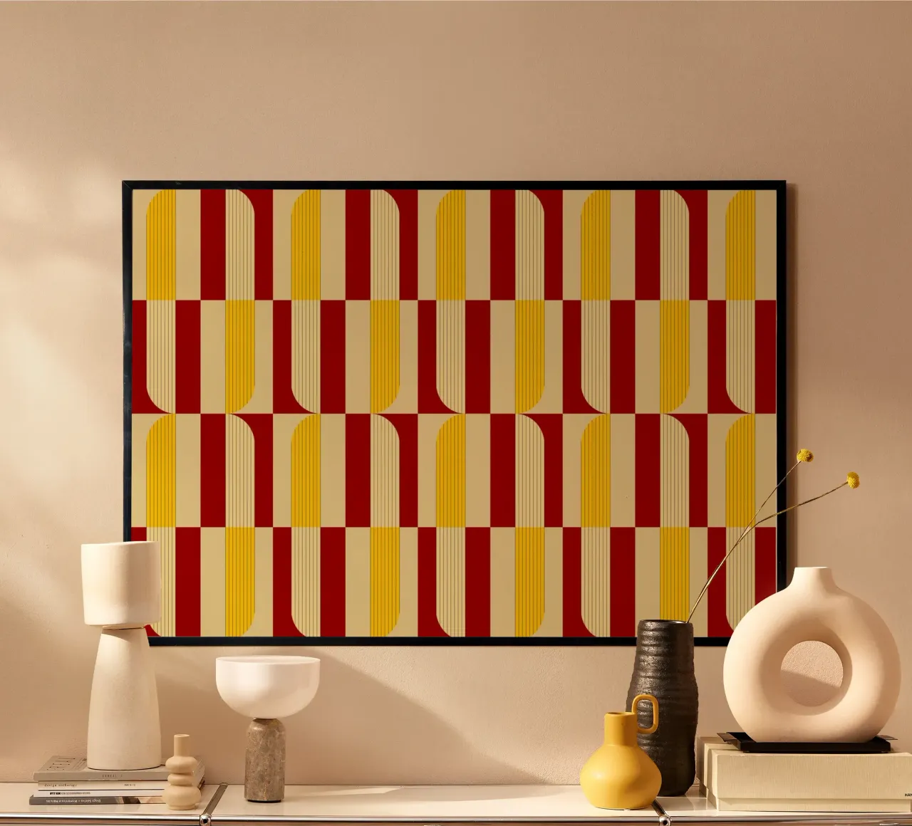 Marigold and Maple - Abstract Geometric Pattern hahnemühle by KHouse Studio