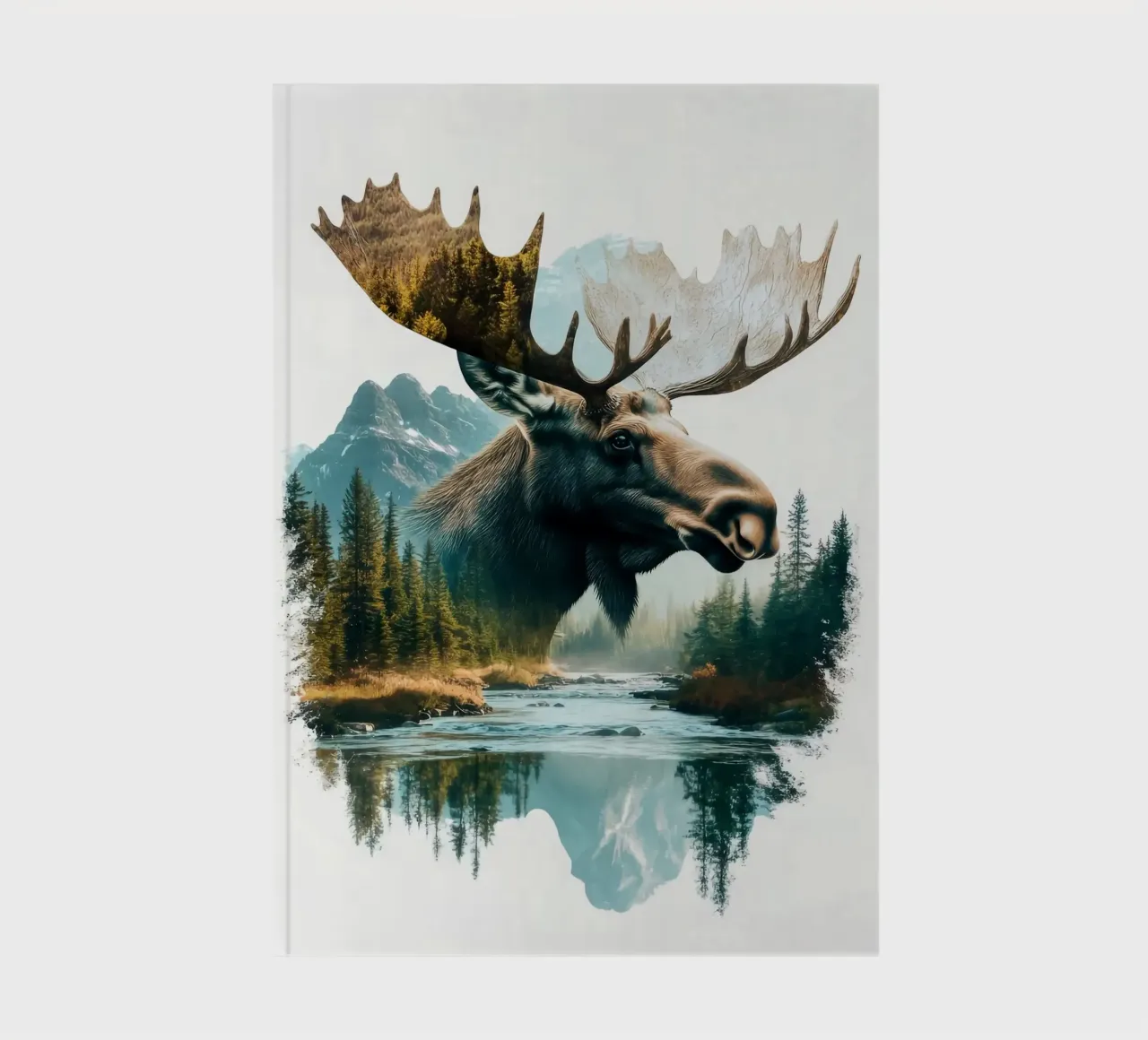 Moose in Forest Landscape notebook by Barbara Wright