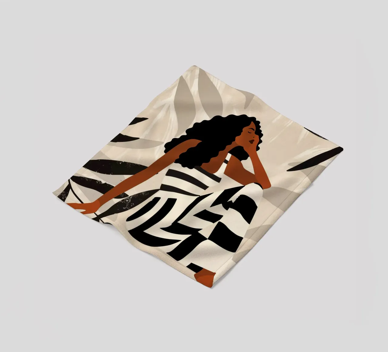Boho zebra vrouw | stijl ontmoet sereniteit fleecedeken van Autofocus