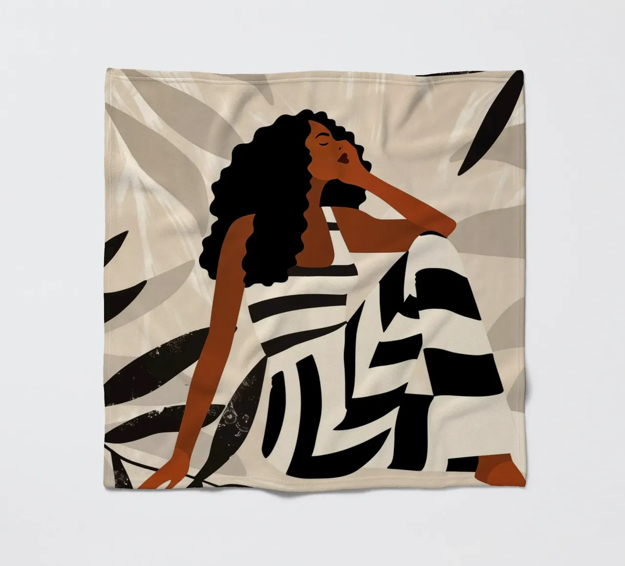 Boho zebra vrouw | stijl ontmoet sereniteit fleecedeken van Autofocus