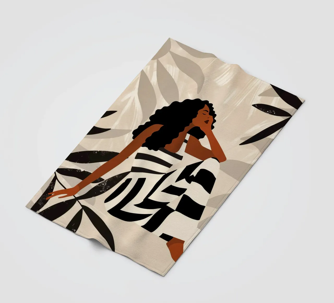Boho zebra vrouw | stijl ontmoet sereniteit fleecedeken van Autofocus