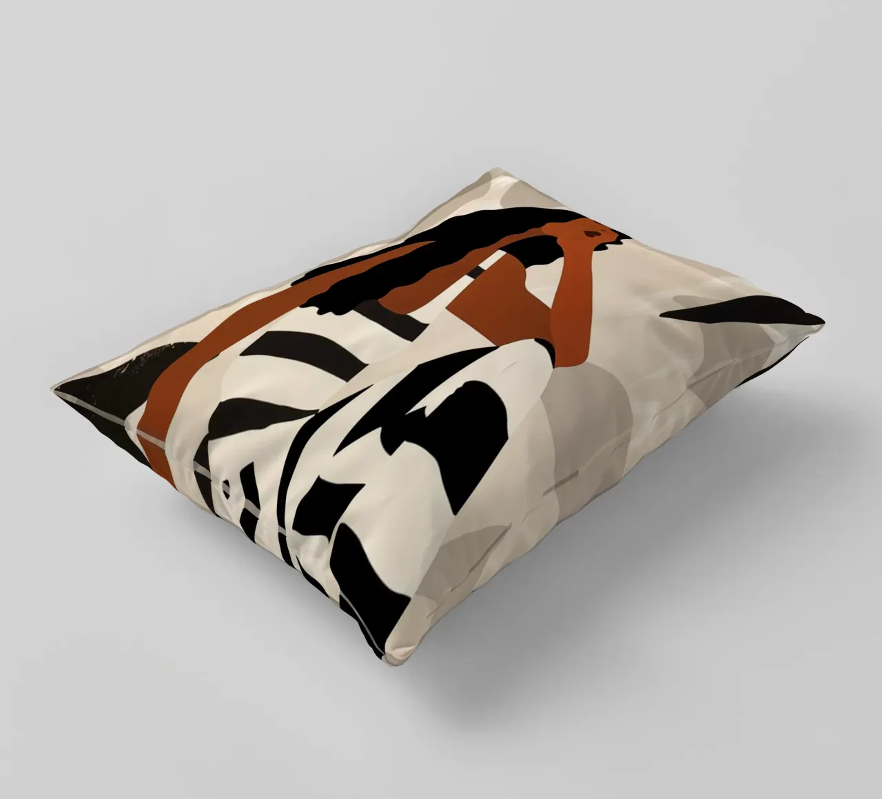Boho zebra woman | style meets serenity decorative cushion by Autofocus
