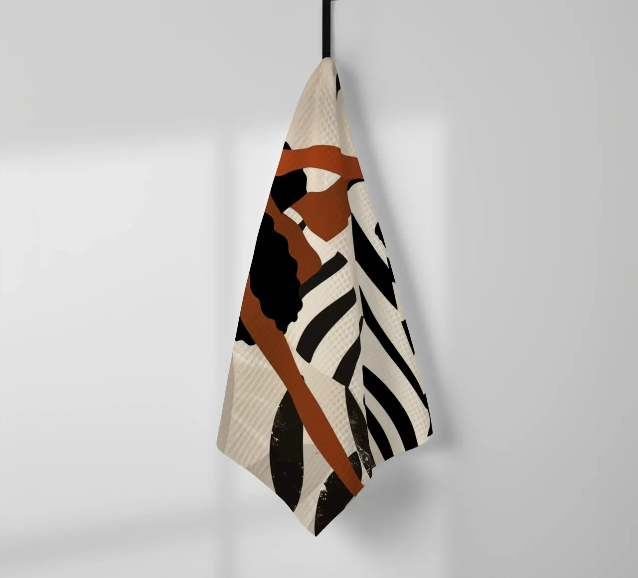 Boho zebra vrouw | stijl ontmoet sereniteit theedoek van Autofocus