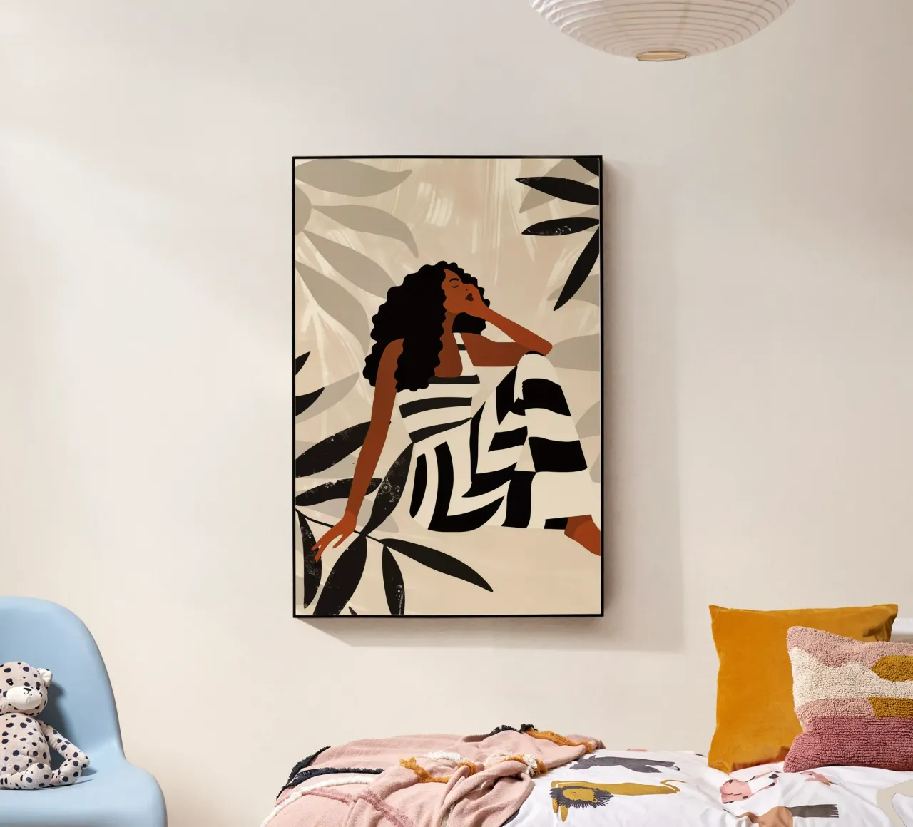 Boho zebra vrouw | stijl ontmoet sereniteit acryl van Autofocus