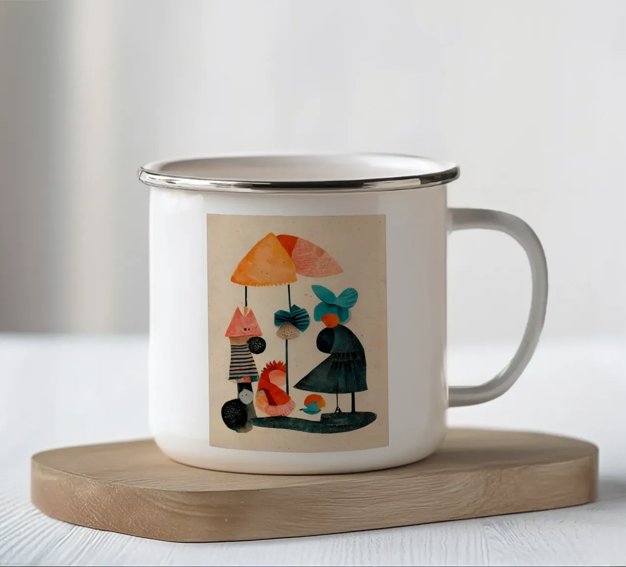 Nonna e amici tazza in smalto da Charlotte Gagnon