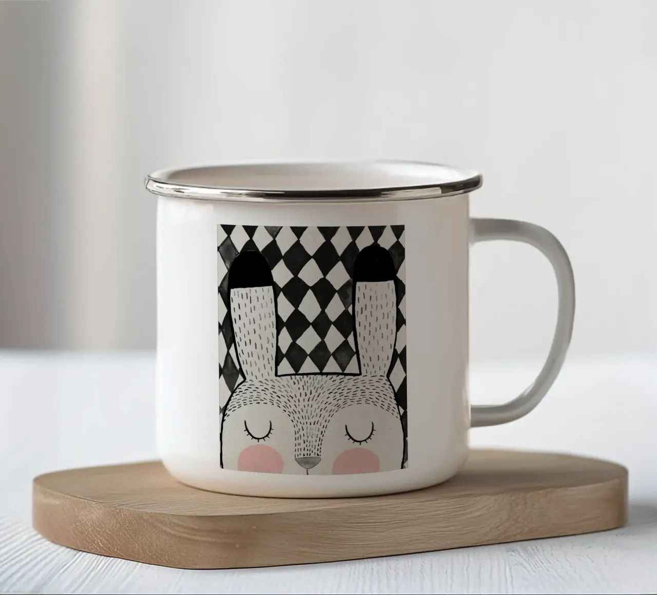 Coniglietto tazza in smalto da Charlotte Gagnon