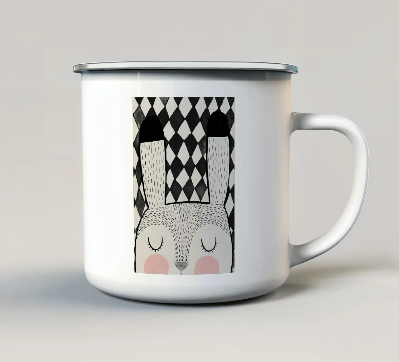 Coniglietto tazza in smalto da Charlotte Gagnon