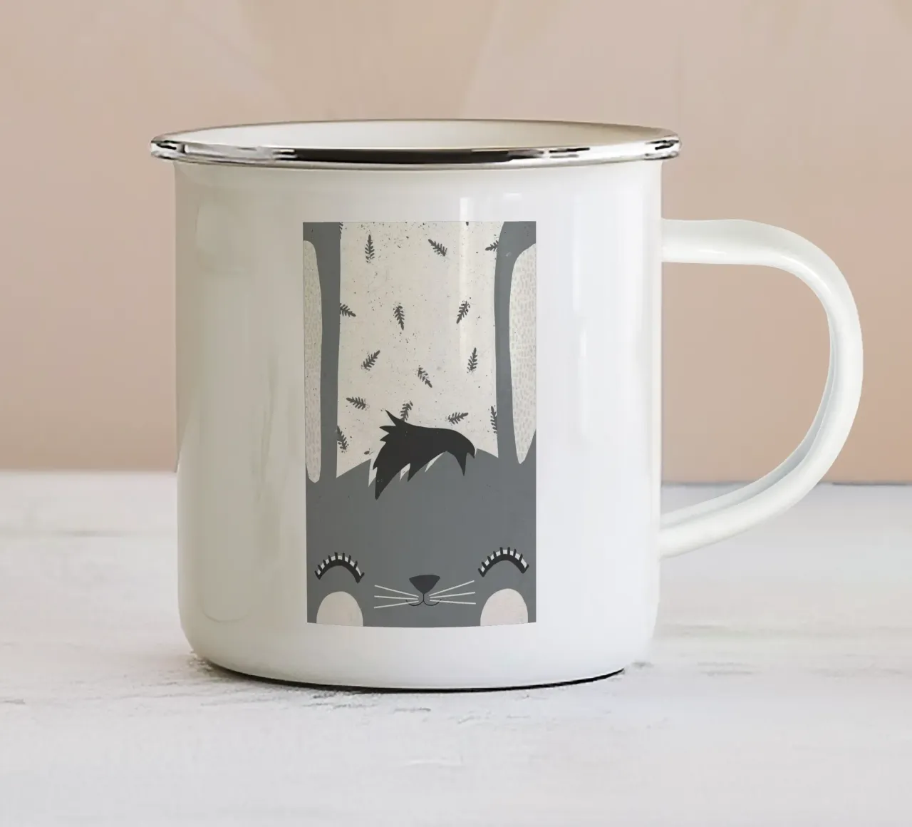 Coniglietto tazza in smalto da Charlotte Gagnon