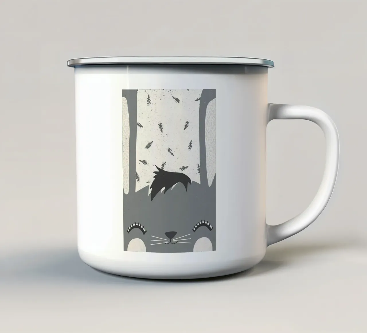 Coniglietto tazza in smalto da Charlotte Gagnon