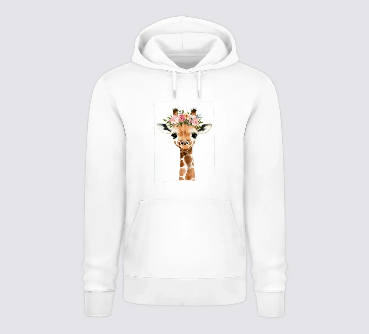 Giraffa con corona floreale felpa con cappuccio da Barbara Wright