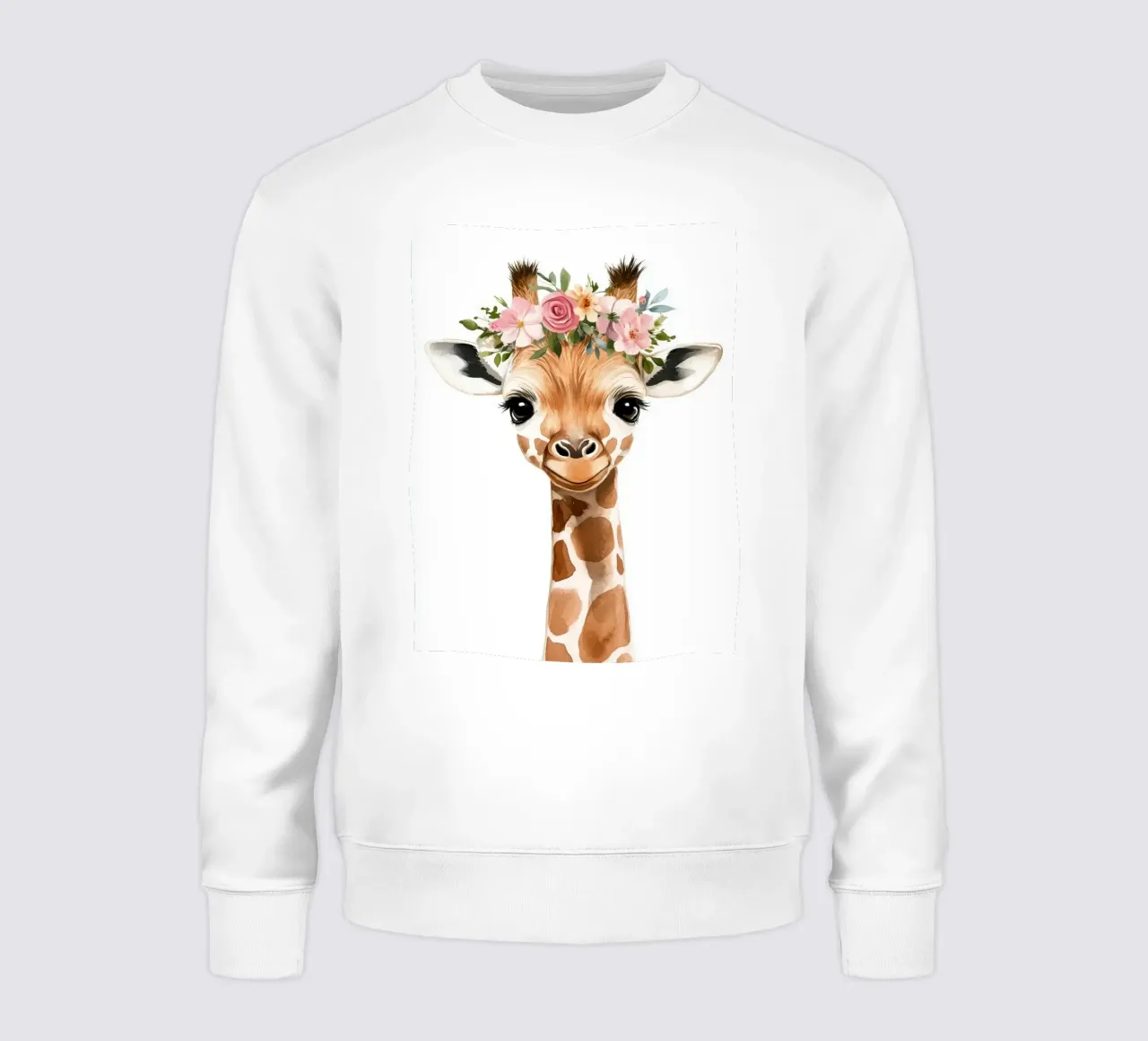 Giraffa con corona floreale felpa da Barbara Wright