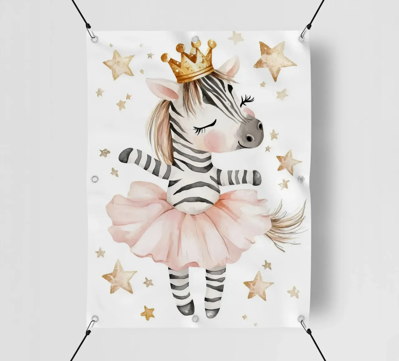Ballerina zebrata con stelle telo in pvc da Barbara Wright