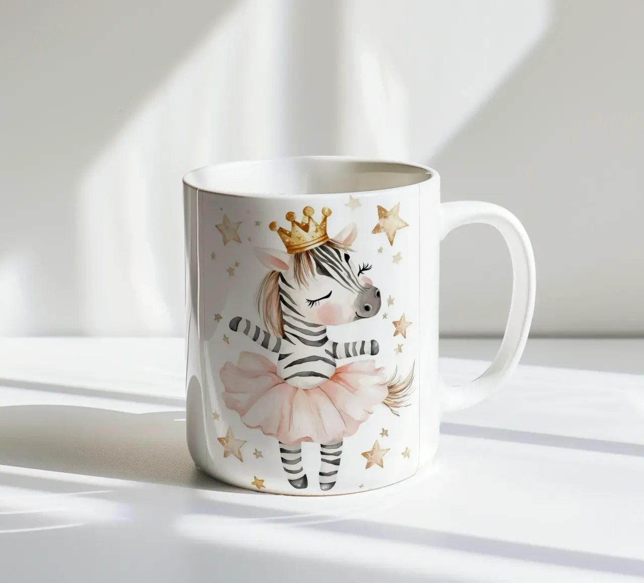 Ballerina zebrata con stelle tazza in ceramica da Barbara Wright