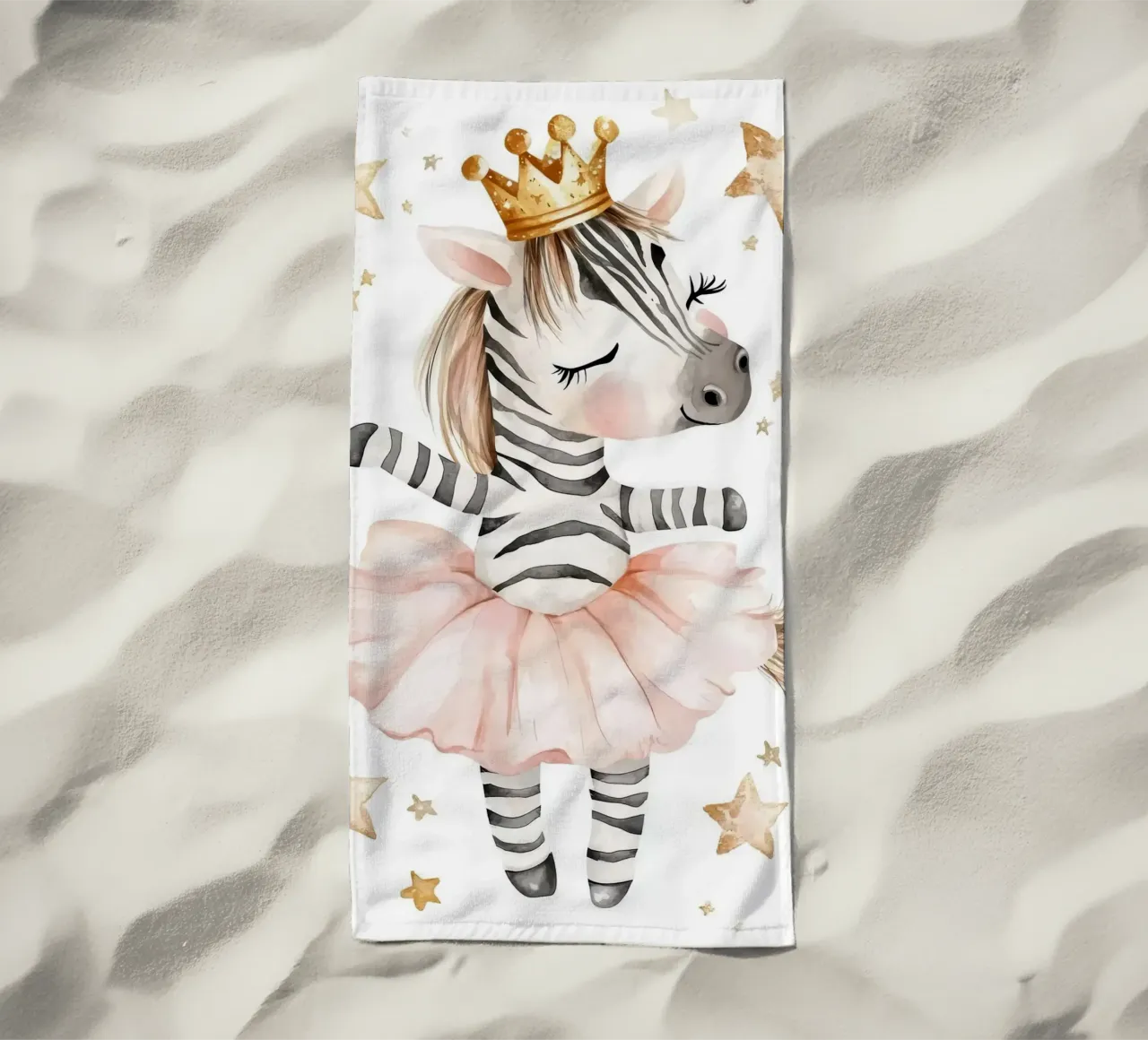 Ballerina zebrata con stelle telo mare da Barbara Wright