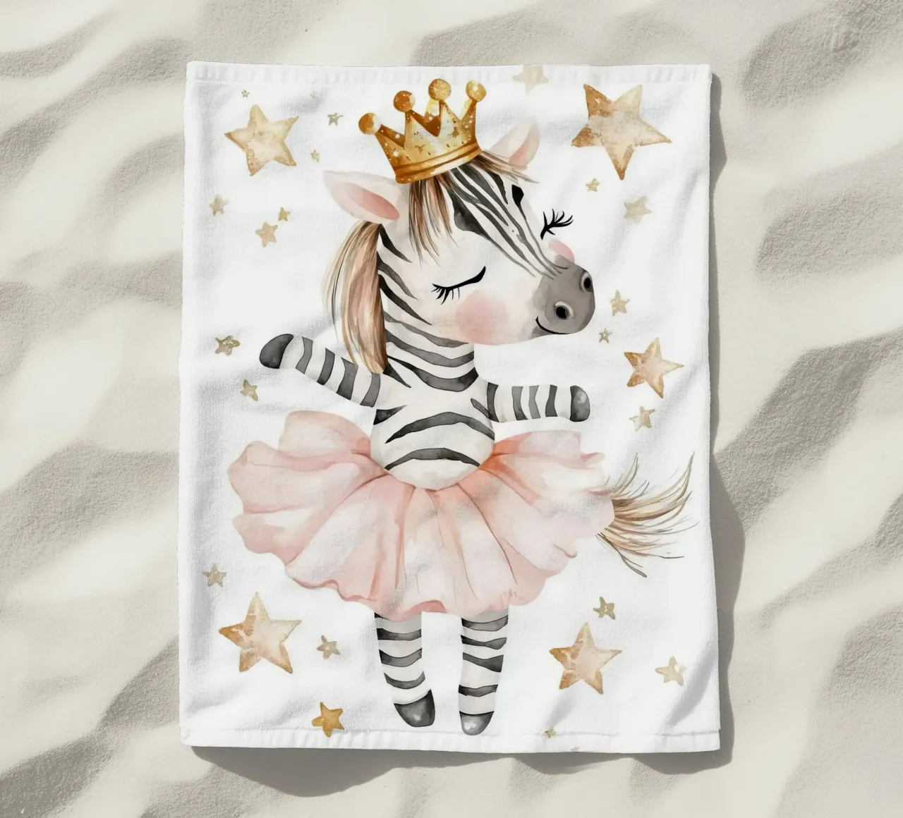 Ballerina zebrata con stelle telo mare da Barbara Wright