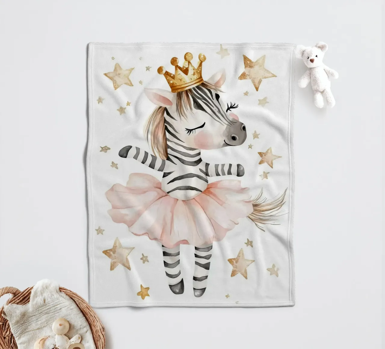 Ballerina zebrata con stelle coperta in pile da Barbara Wright
