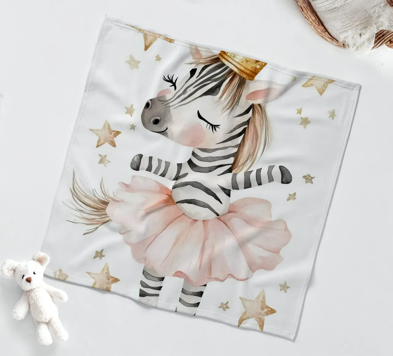 Ballerina zebrata con stelle coperta in pile da Barbara Wright