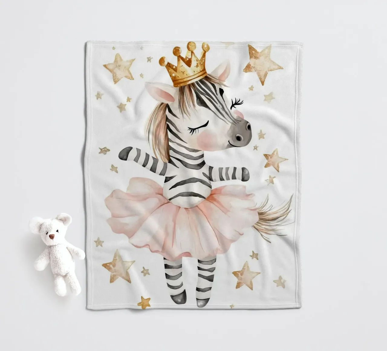 Ballerina zebrata con stelle coperta in pile da Barbara Wright