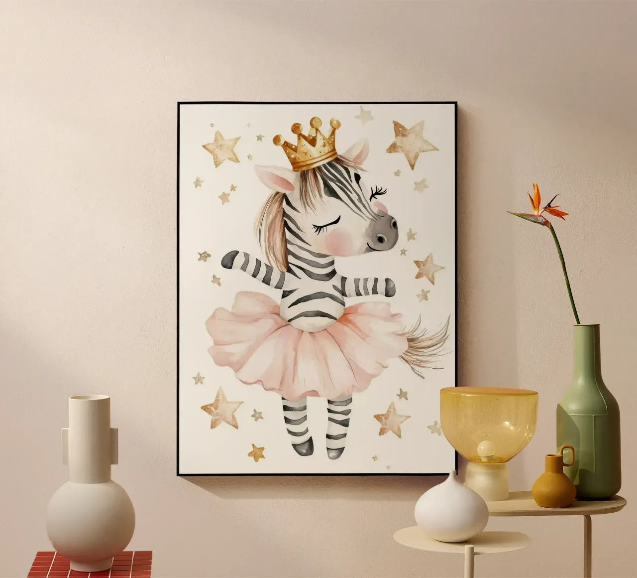 Ballerina zebrata con stelle plexiglass da Barbara Wright