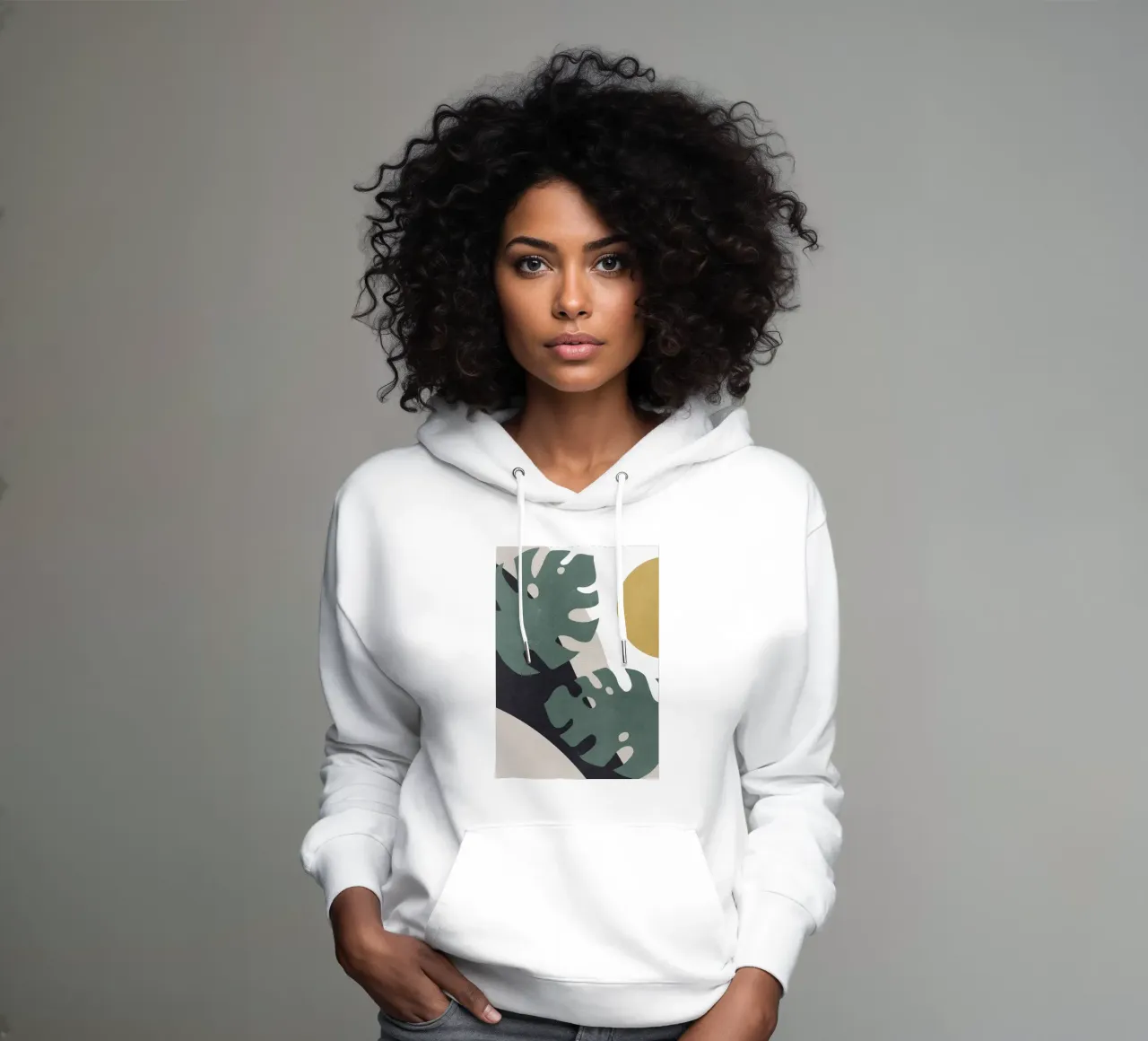 Monstera Cut Out 01 felpa con cappuccio da Charlotte Gagnon