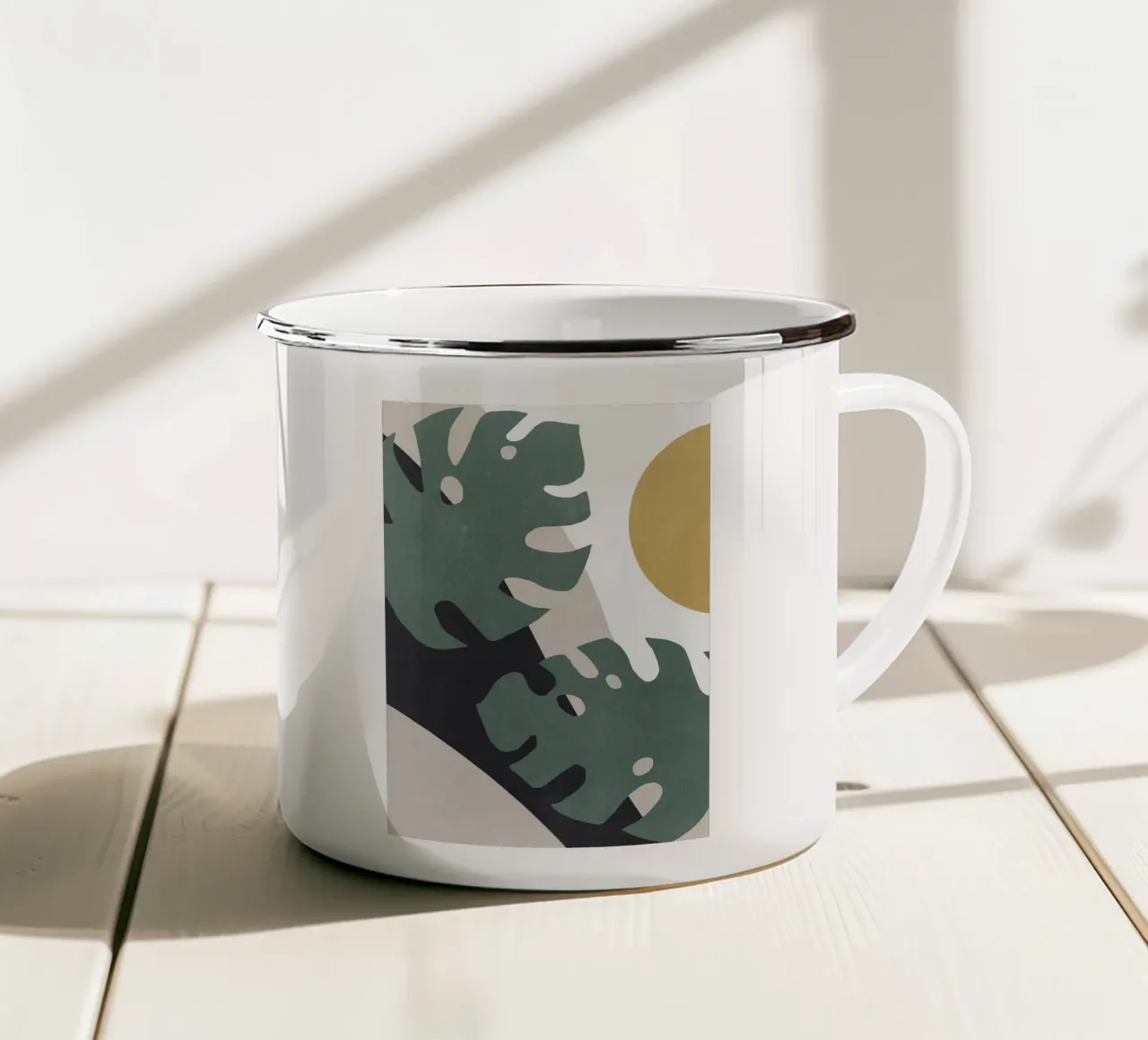 Monstera Cut Out 01 tazza in smalto da Charlotte Gagnon