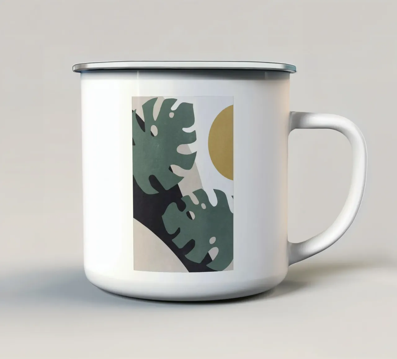 Monstera Cut Out 01 tazza in smalto da Charlotte Gagnon