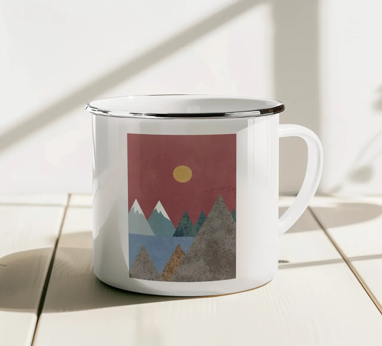Paesaggio di montagna tazza in smalto da Charlotte Gagnon