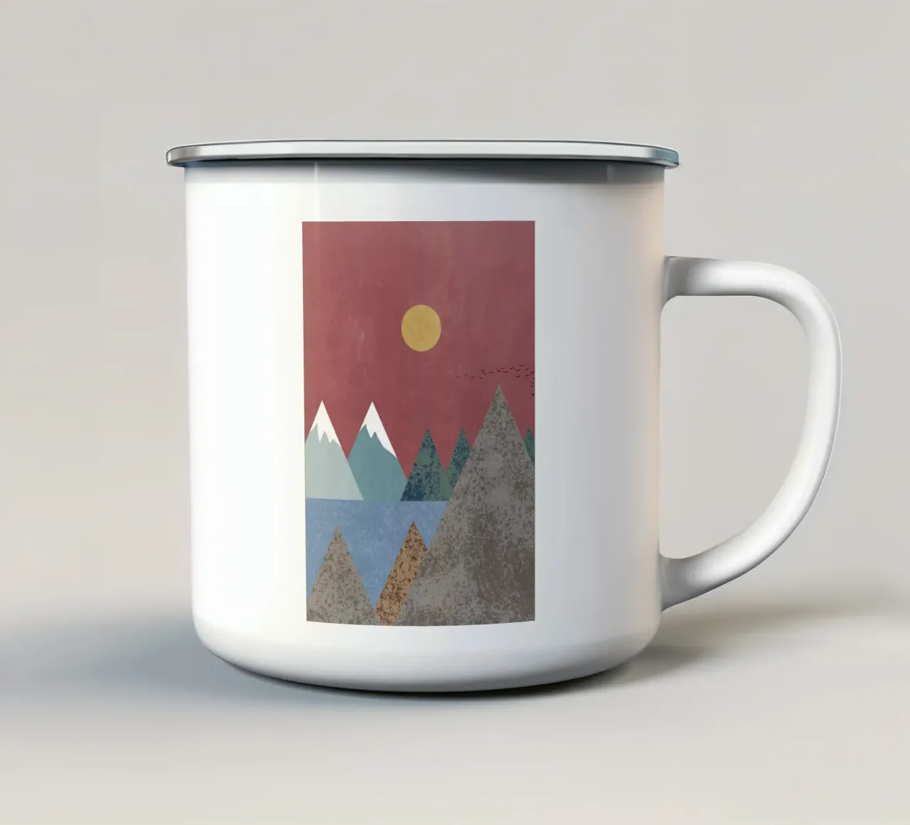 Paesaggio di montagna tazza in smalto da Charlotte Gagnon