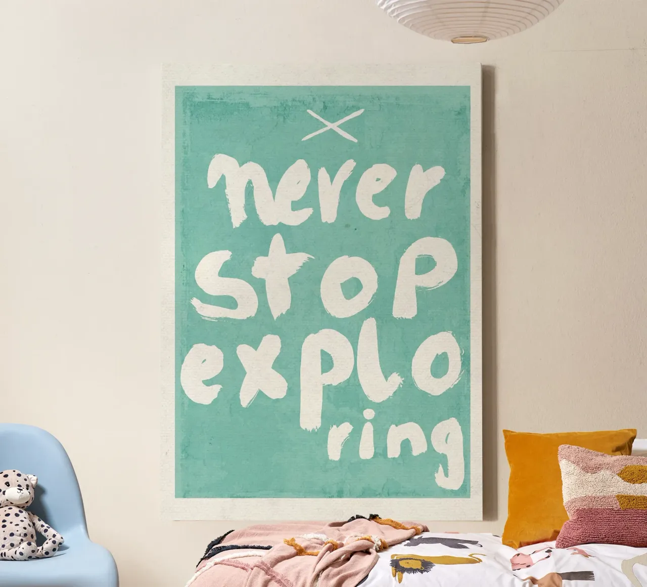 Never Stop Exploring canvas by Charlotte Gagnon