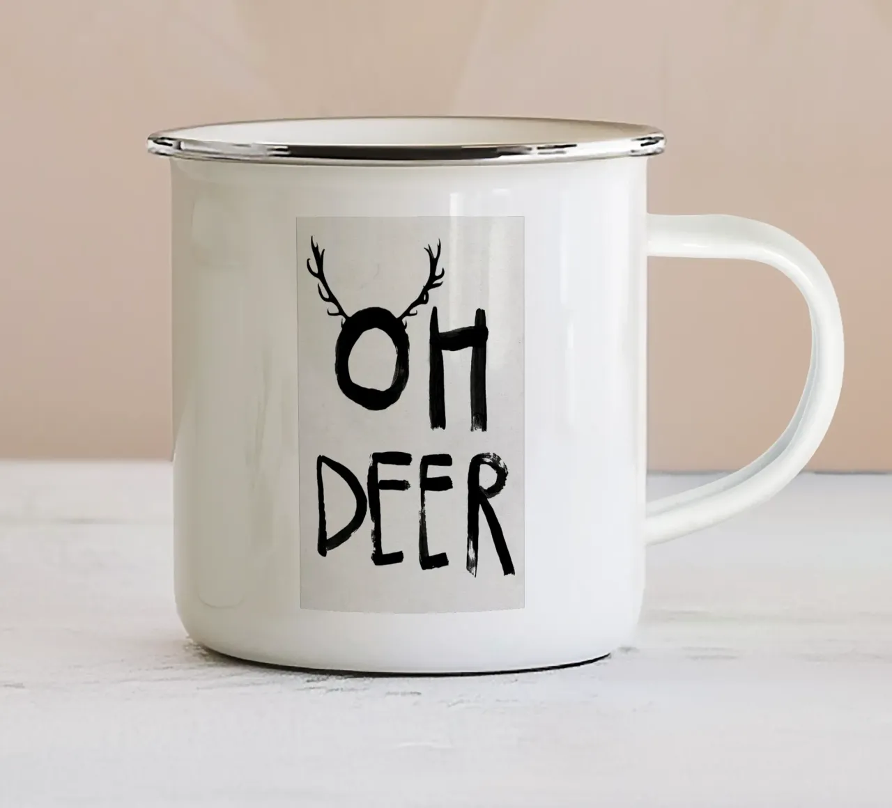 Oh Cervo tazza in smalto da Charlotte Gagnon
