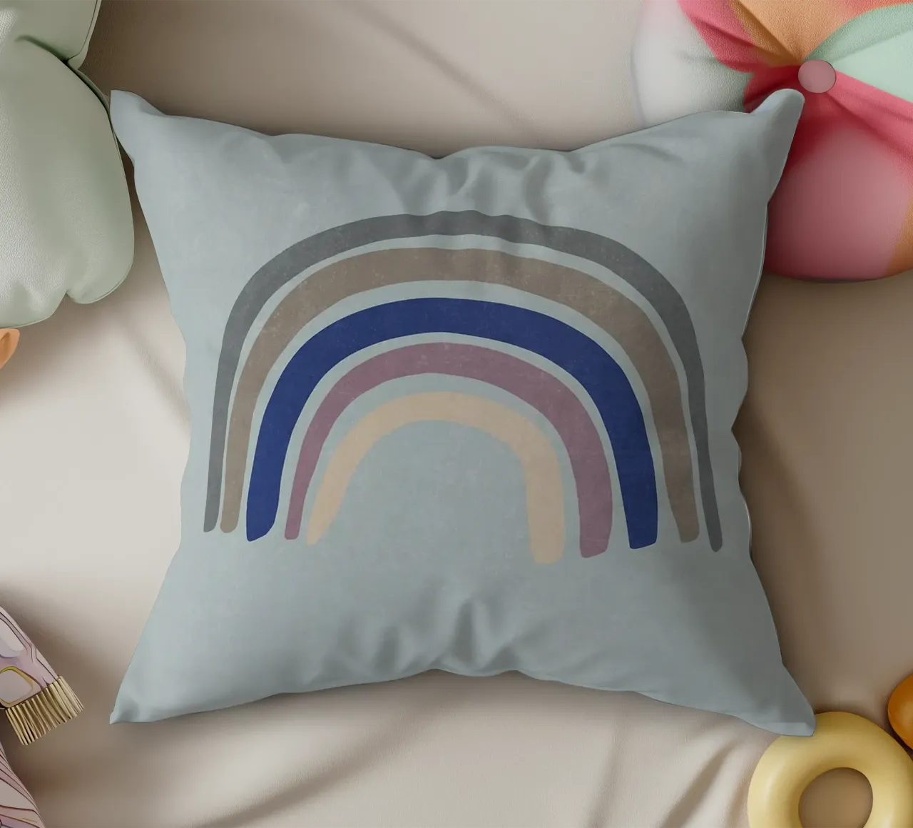 Blu arcobaleno cuscino da Charlotte Gagnon