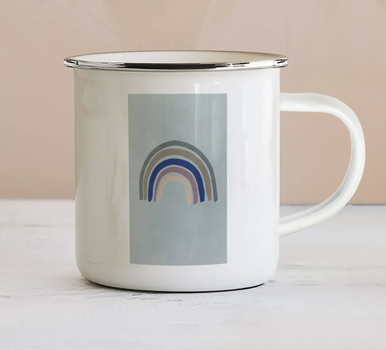 Blu arcobaleno tazza in smalto da Charlotte Gagnon