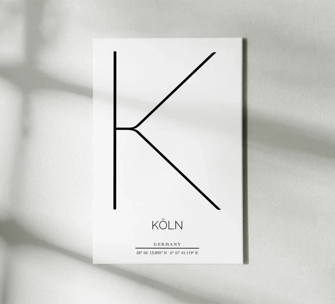 KÖLN -  white canvas met Baklijst van CityLights