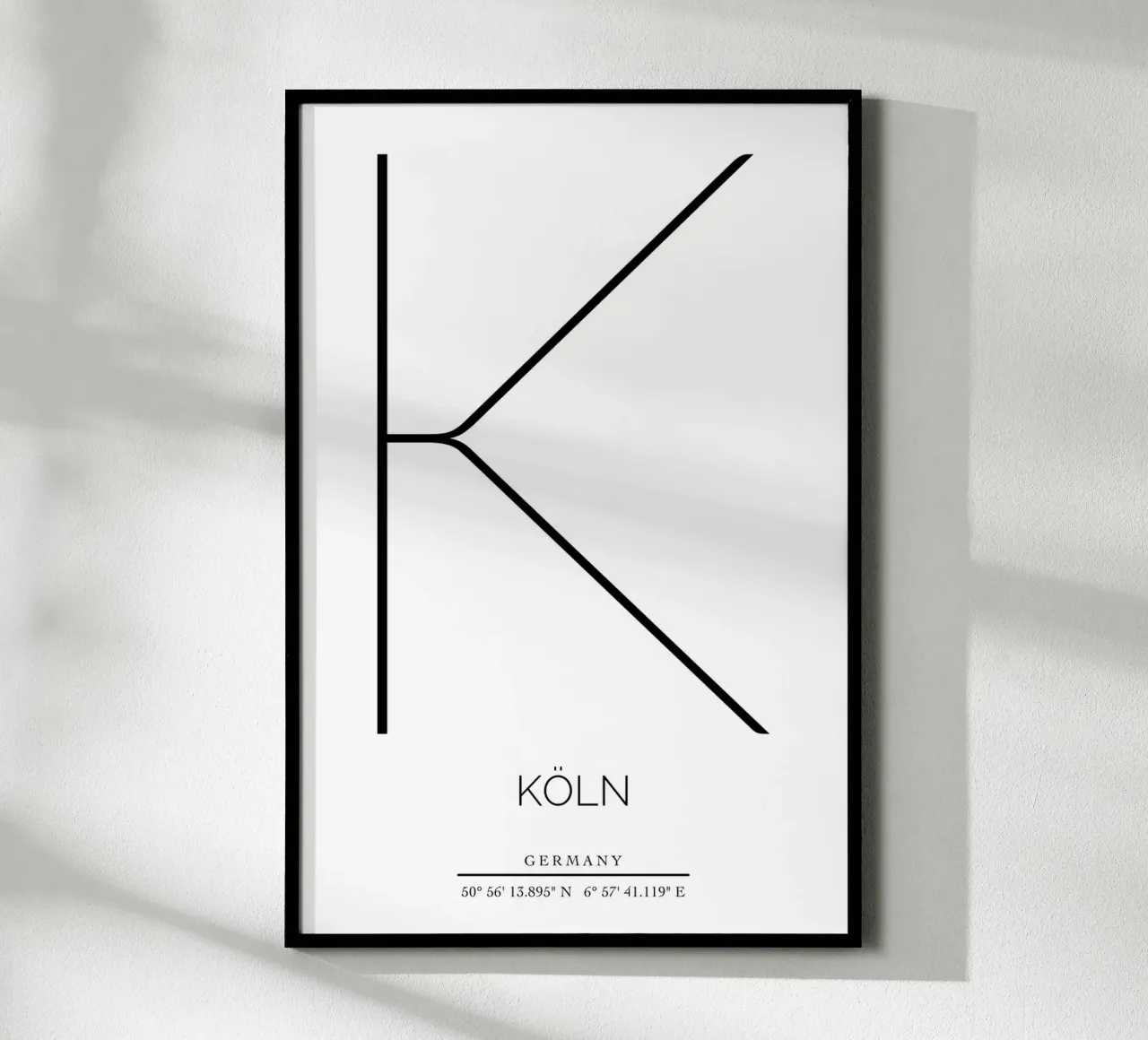 KÖLN -  white poster con telaio in legno da CityLights