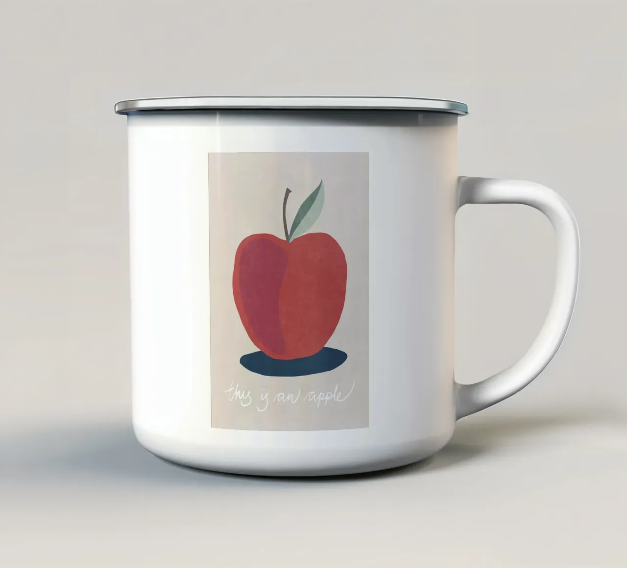 Questa è una Apple tazza in smalto da Charlotte Gagnon