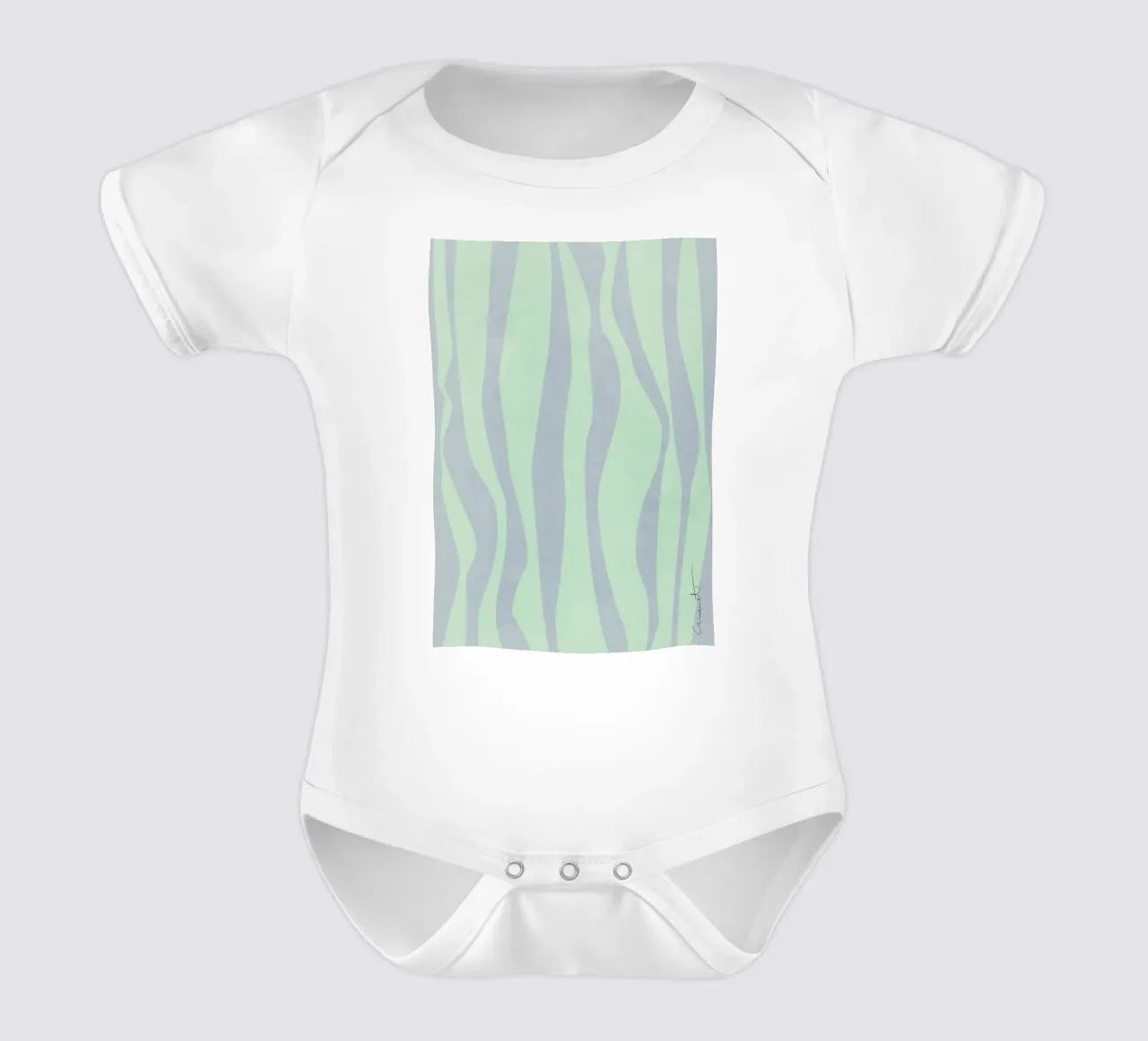 Strisce ondulate body neonato maniche corte da Charlotte Gagnon