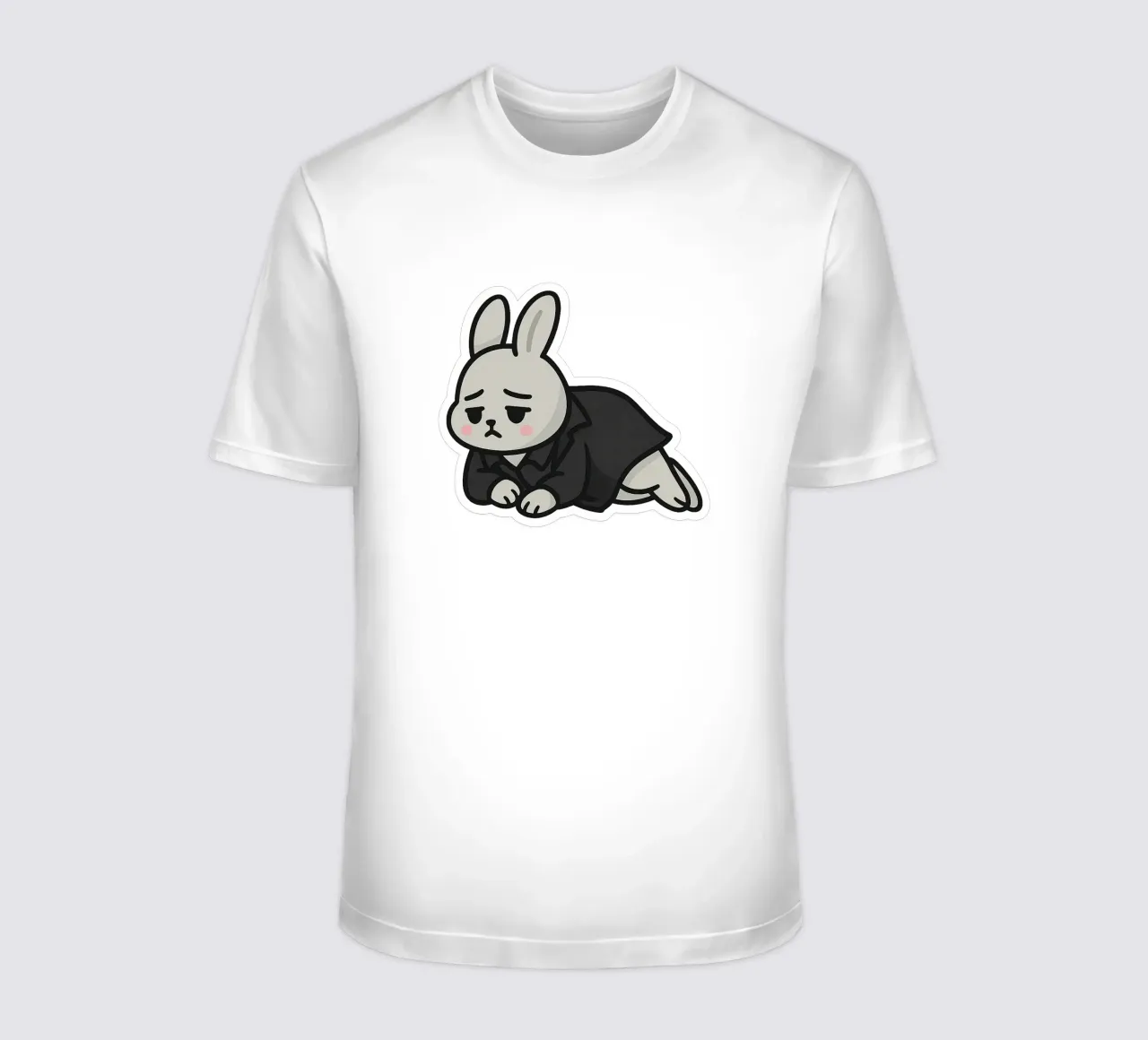 Lapin mélancolique – la douceur introspective t-shirt de Punk & Cute - Affiches & Stickers