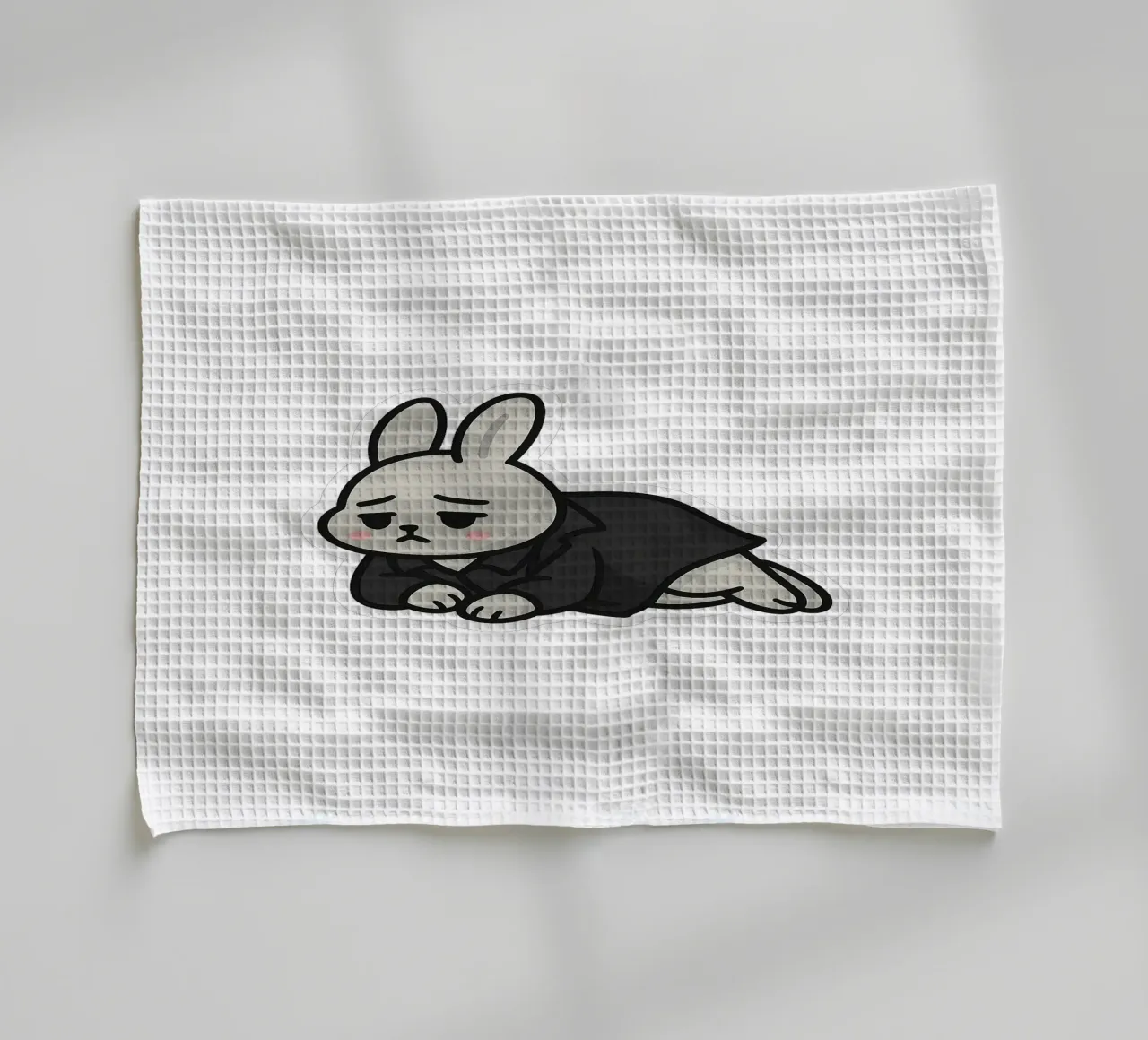 Lapin mélancolique – la douceur introspective torchon de Punk & Cute - Affiches & Stickers