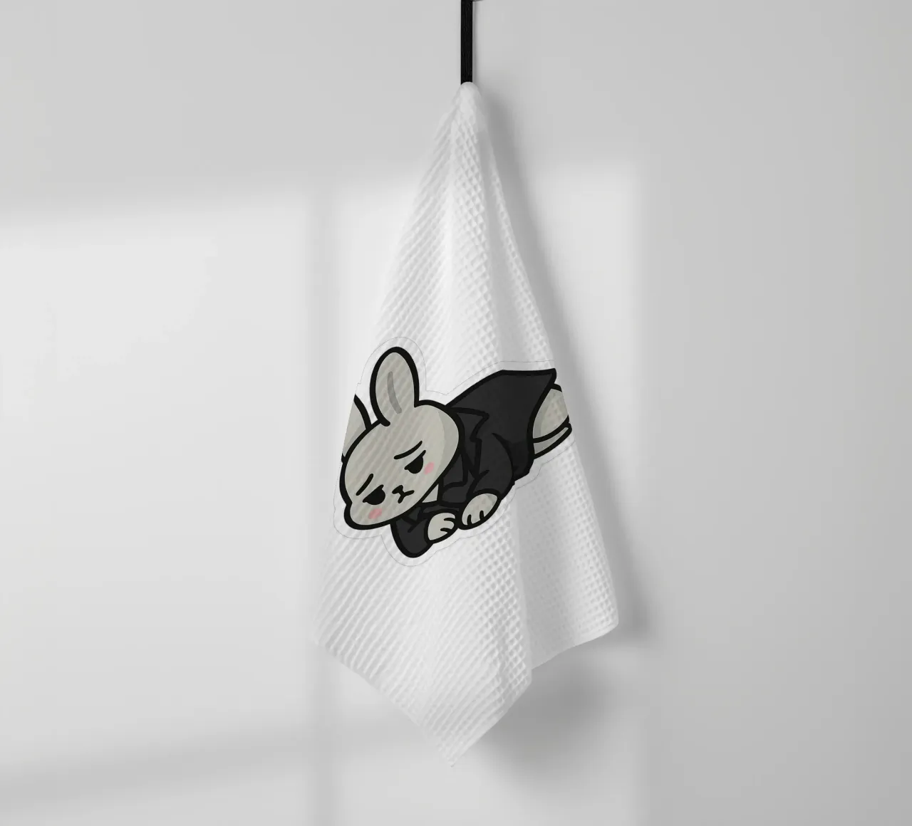 Lapin mélancolique – la douceur introspective torchon de Punk & Cute - Affiches & Stickers