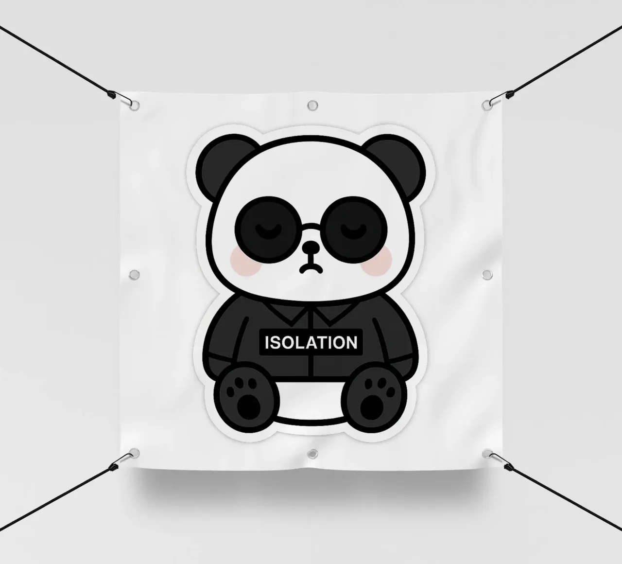 Panda ISOLATION - il compagno confortante telo in pvc da Punk & Cute - Affiches & Stickers