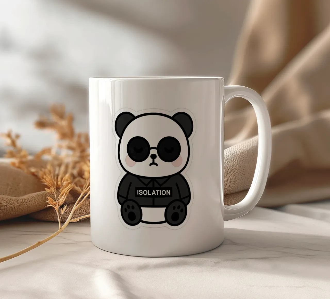 Panda ISOLATION - il compagno confortante tazza in ceramica da Punk & Cute - Affiches & Stickers
