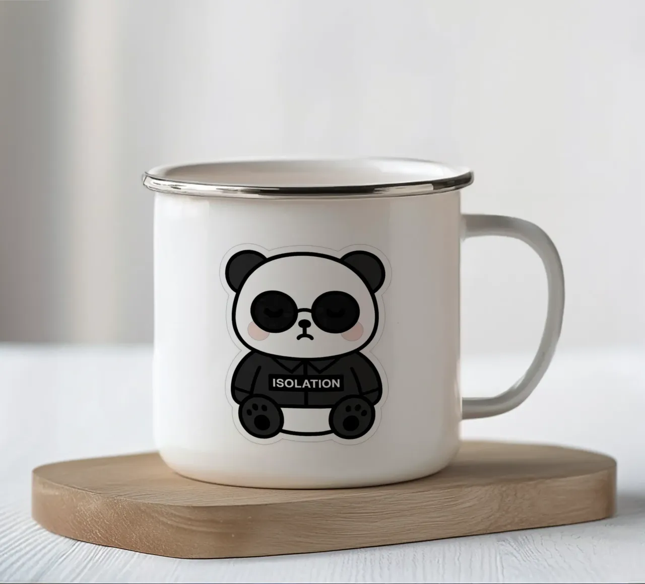 Panda ISOLATION - il compagno confortante tazza in smalto da Punk & Cute - Affiches & Stickers