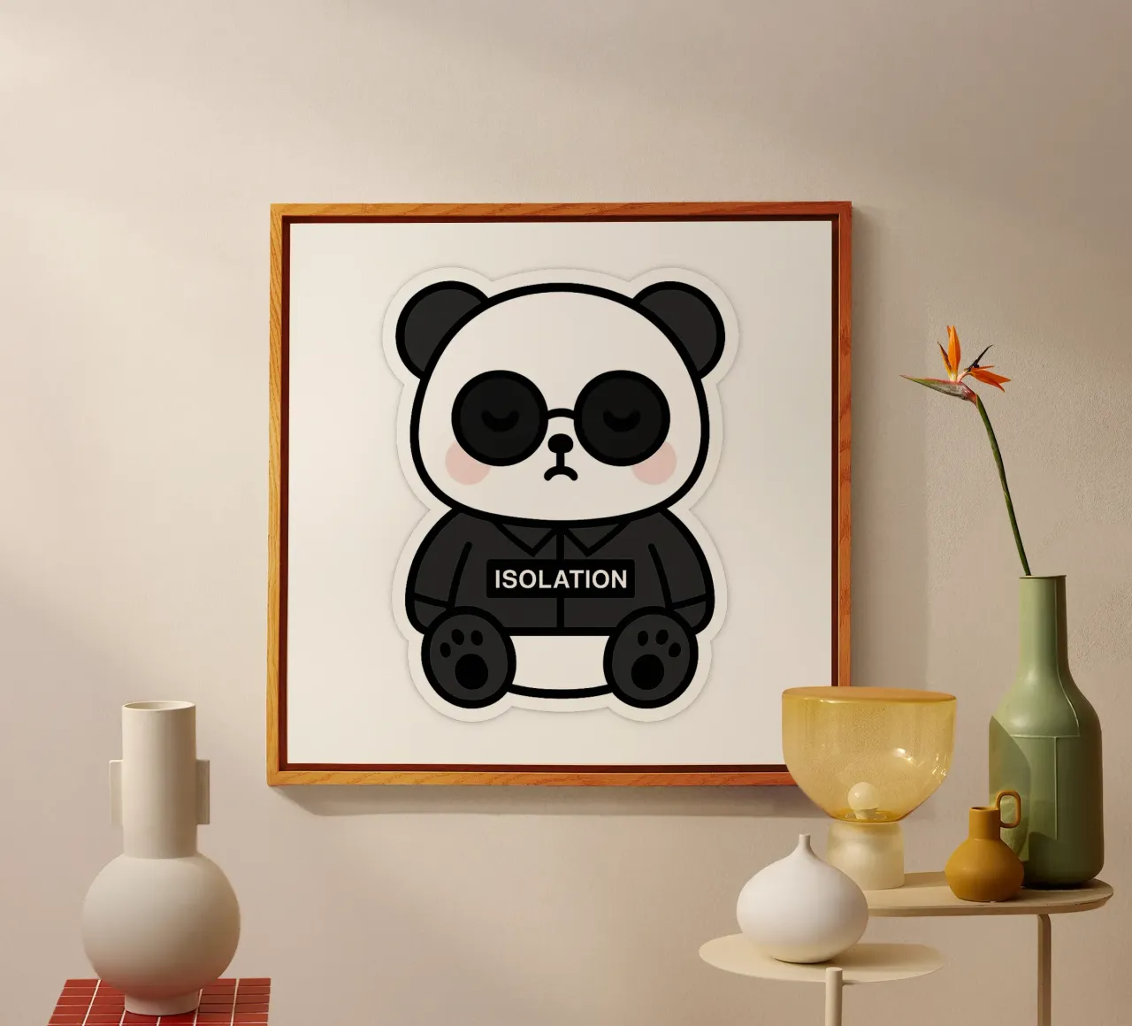Panda ISOLATION - il compagno confortante plexiglass da Punk & Cute - Affiches & Stickers