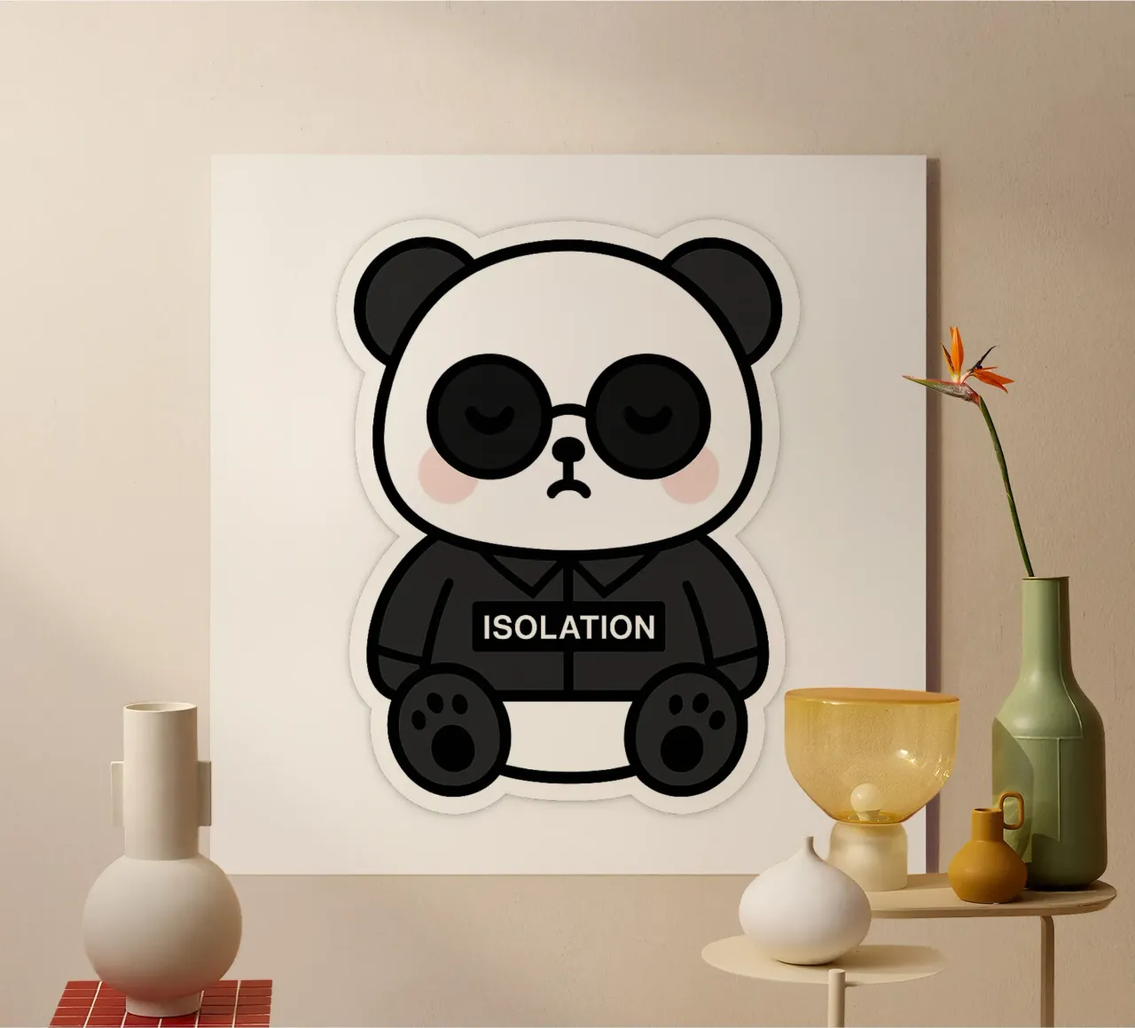Panda ISOLATION - il compagno confortante plexiglass da Punk & Cute - Affiches & Stickers