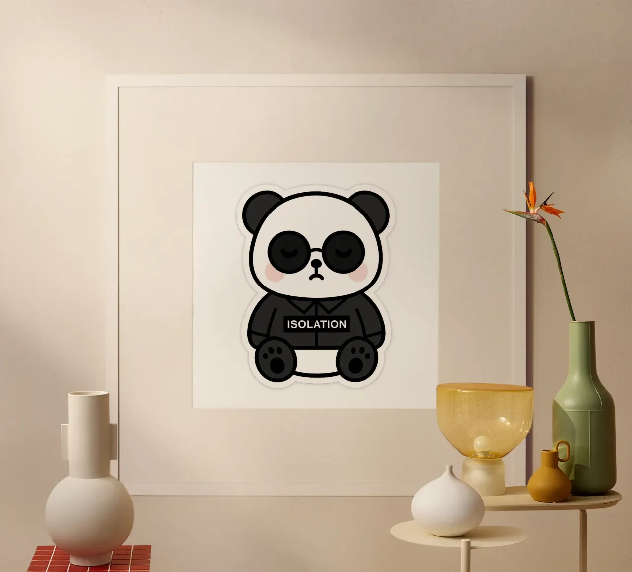 Panda ISOLATION - il compagno confortante carta hahnemühle da Punk & Cute - Affiches & Stickers