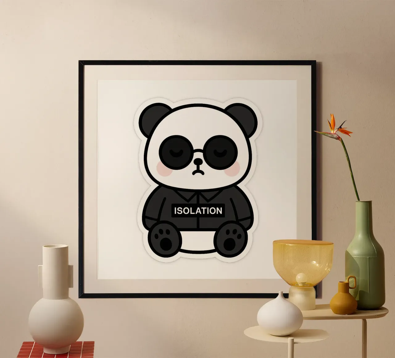 Panda ISOLATION - il compagno confortante carta hahnemühle da Punk & Cute - Affiches & Stickers