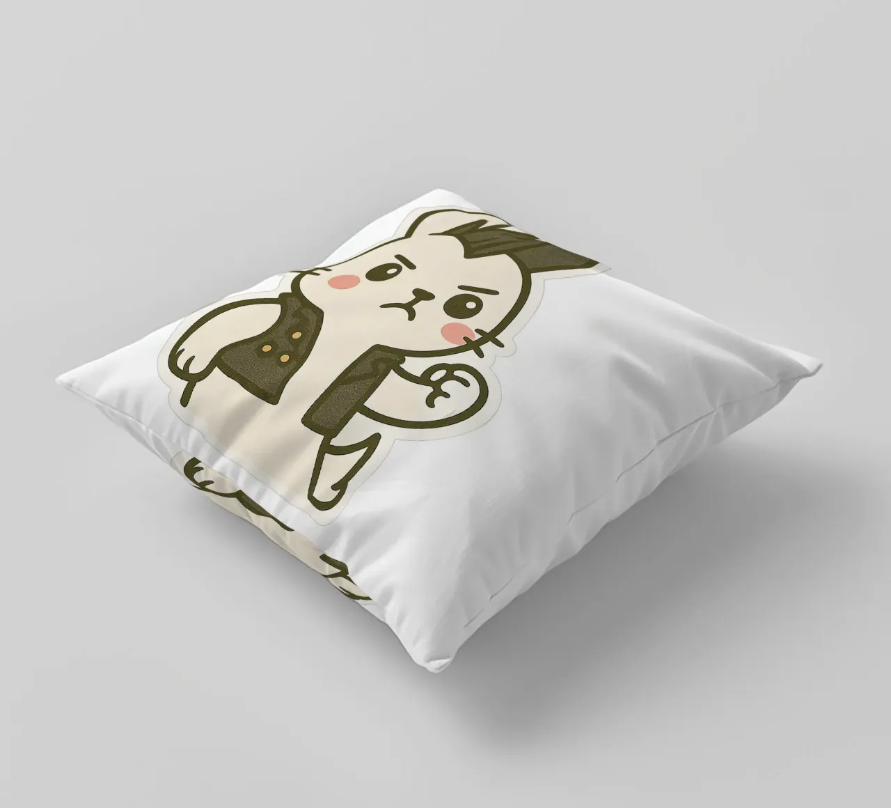 Lapin Punk - assert your rebellious side decorative cushion by Punk & Cute - Affiches & Stickers