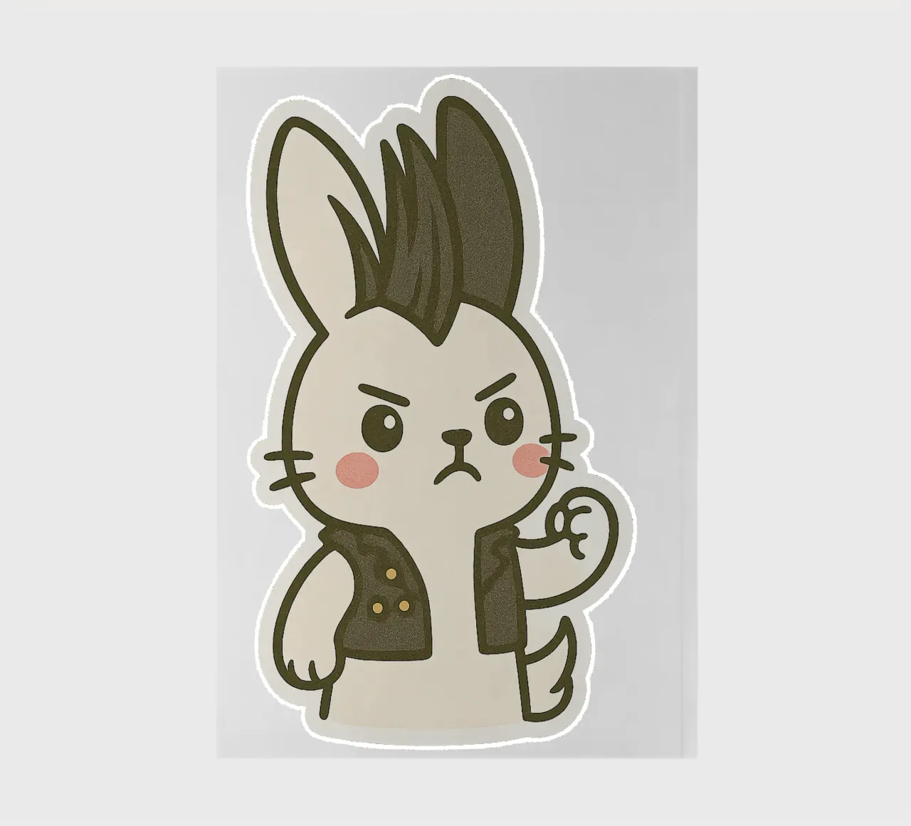 Lapin Punk - assert your rebellious side notebook by Punk & Cute - Affiches & Stickers