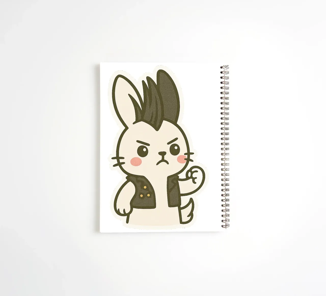 Lapin Punk - assert your rebellious side spiral notebook by Punk & Cute - Affiches & Stickers