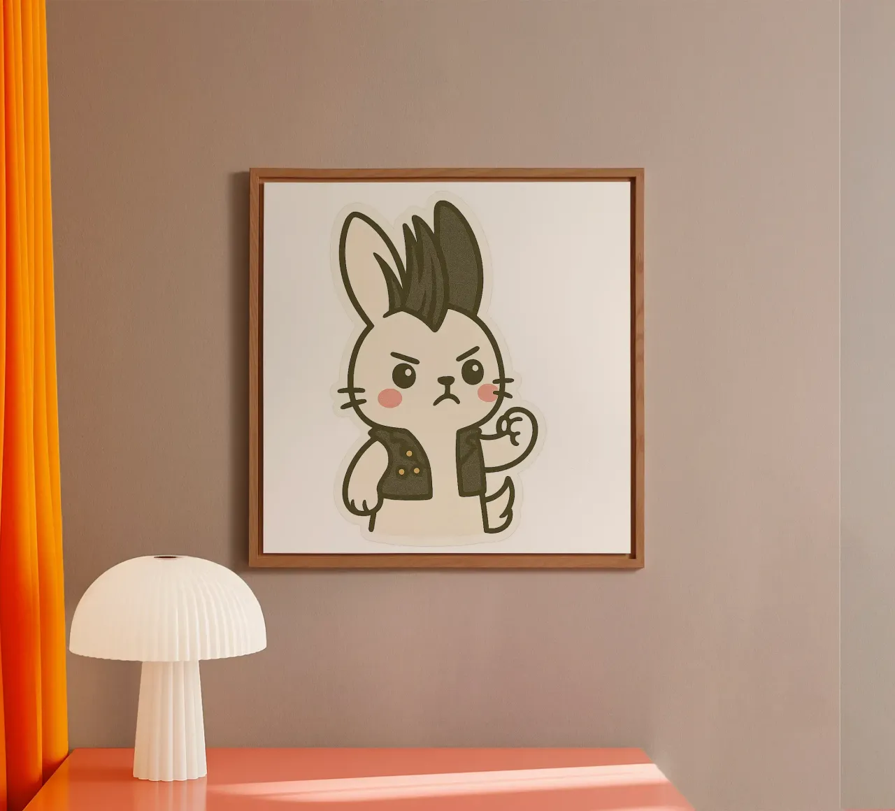 Lapin Punk - assert your rebellious side alu-dibond by Punk & Cute - Affiches & Stickers